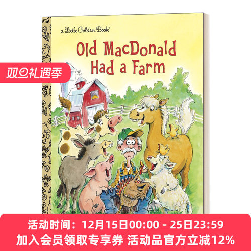 英文原版 Old MacDonald Had a Farm Little Golden Book 老麦克唐纳有一个农场 兰登书屋精装小金书 英文版 进口英语原版书籍