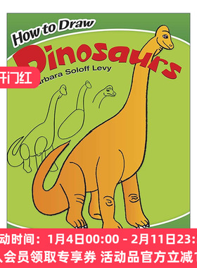 英文原版 How to Draw Dinosaurs 如何画恐龙 儿童卡通绘画技巧指南 Barbara Soloff Levy 英文版 进口英语原版书籍