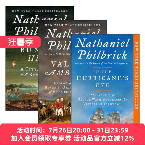 英文原版 American Revolution Series 美国独立战争系列3册 历史传记 Nathaniel Philbrick 英文版 进口英语原版书籍