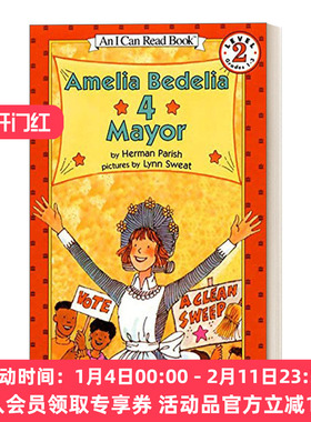 英文原版 Amelia Bedelia 4 Mayor 阿米莉亚当市长 糊涂女佣分级阅读 I Can Read Level 2 英文版 进口英语原版书籍