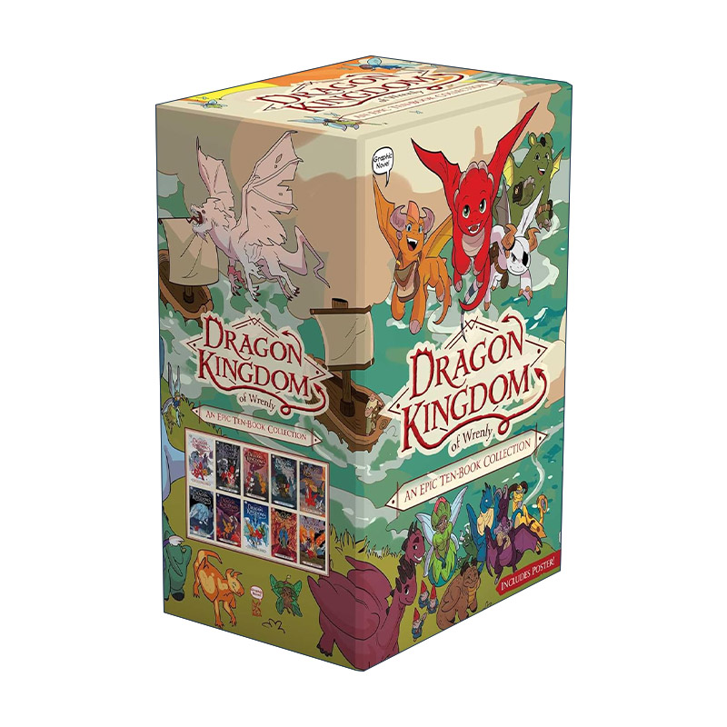 英文原版 Dragon Kingdom of Wrenly An Epic Ten-Book Collection 冉冉升起的龙国系列 漫画1-10册盒装 带海报 进口英语原版书籍