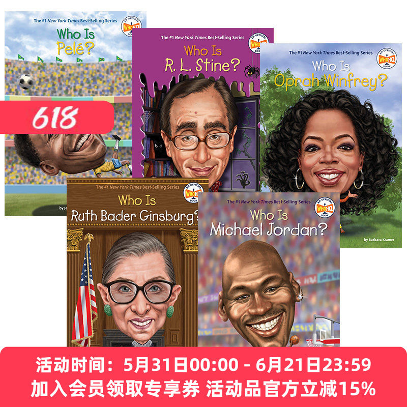 Who Is人物传记系列5本 英文原版 谁是鲁斯巴德金斯伯格 中小学生读物 纽约时报畅销书 英文版历史名人科普 进口原版英语书籍
