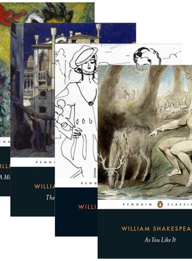 莎士比亚四大喜剧 英文原版 Four Great Comedies 4册套装 仲夏夜之梦 皆大欢喜 威尼斯商人 第十二夜 英文版经典名著 进口书籍