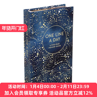 英文原版 Celestial One Line a Day 一日一行 5年手账本 精装金边 天体版 英文版 进口英语原版书籍