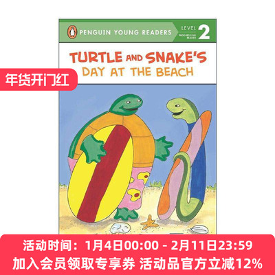 英文原版 Turtle and Snake's Day at the Beach Penguin Young Readers Level 2 沙滩上蛇与海龟的一天 企鹅青少分级阅读2级