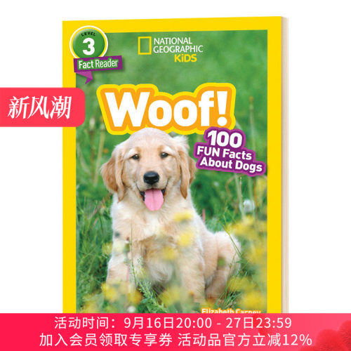 英文原版 NG Kids Readers L3 Woof! 100 Fun Facts About Dogs 汪 英文版 进口英语原版书籍