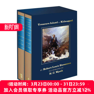 英文原版 Treasure Island and Kidnapped 金银岛和诱拐 美国艺术家怀斯插画 精装收藏版 Abbeville Illustrated Classics 英文版