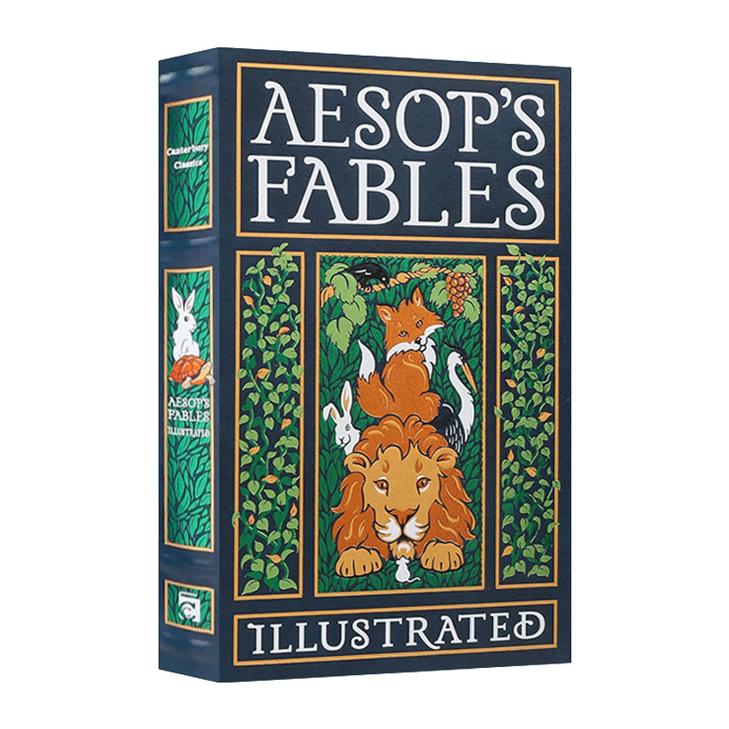 英文原版 Aesop's Fables Illustrated 伊索寓言 插图版 精装皮质封面词Leather-bound Classics 英文版 进口英语原版书籍
