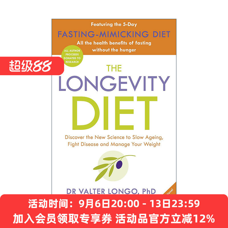 英文原版 The Longevity Diet 长寿食谱 长寿与癌症研究博士瓦尔特·隆戈 英文版 进口英语原版书籍