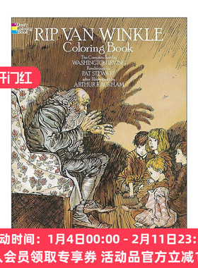 英文原版 瑞普·凡·温克尔涂色书 Rip Van Winkle Coloring Book 儿童经典阅读 游戏活动书 华盛顿·欧文 进口英语原版书籍