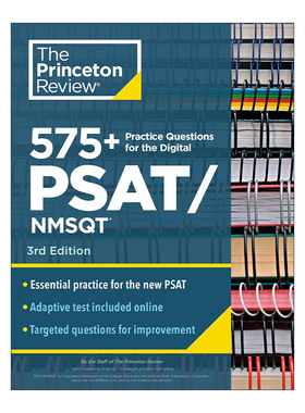 英文原版 575+ Practice Questions for the Digital PSAT/NMSQT 3rd Edition 普林斯顿数字化学术评估测试预考及全美优秀学生奖学