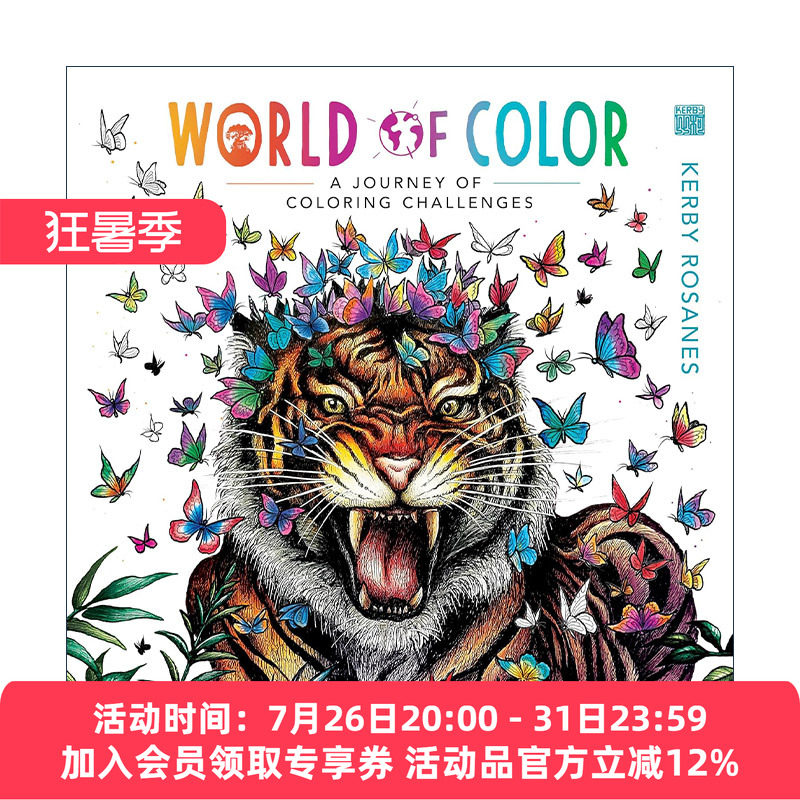 英文原版 World of Color 颜色的世界 填色寻物 着色涂色书 绘本 漫画 艺术 Kerby Rosanes 英文版 进口英语原版书籍