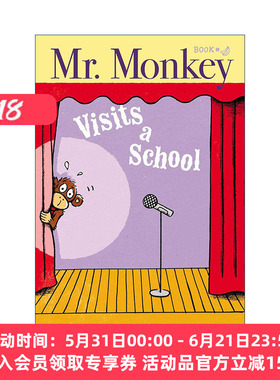 英文原版 Mr. Monkey Visits a School 猴子先生参观学校 精装绘本 小比尔马丁图书奖得主杰夫·麦克 英文版 进口英语原版书籍