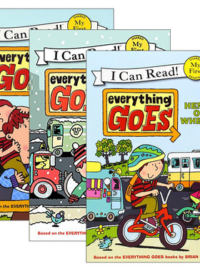 华研原版 交通工具系列3册 英文原版 Everything Goes My First I Can Read 儿童分级读物英语绘本 亲子互动 英文版进口书籍