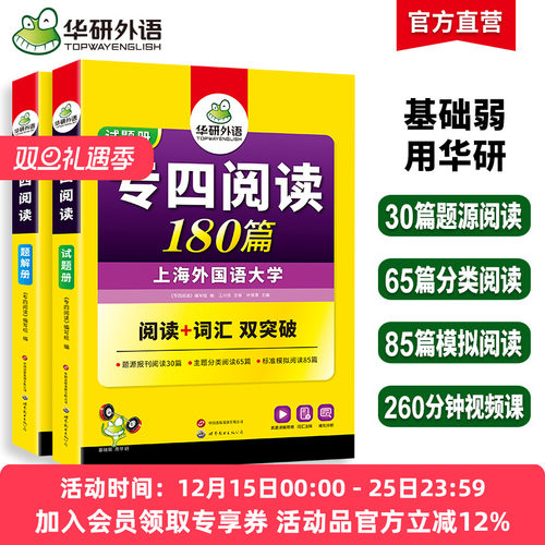 华研外语备考2026专四阅读180篇