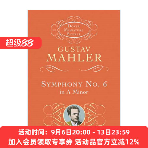英文原版 Symphony No.6 in A Minor 古斯塔夫·马勒a小调第六 悲剧 交响曲 Gustav Mahler 英文版 进口英语原版书籍