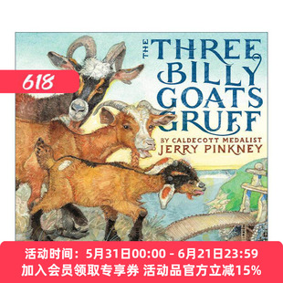 英文原版 The Three Billy Goats Gruff 三只山羊嘎啦嘎啦 精装图画书 插画师杰里.平克尼 凯迪克奖得主 英文版 进口英语原版书籍