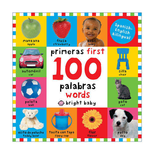 启蒙认知100词 双语版 英文原版 First 100 Words Bilingual Primeras palabras 纸板书 西班牙语 英语 英文版 进口原版书籍