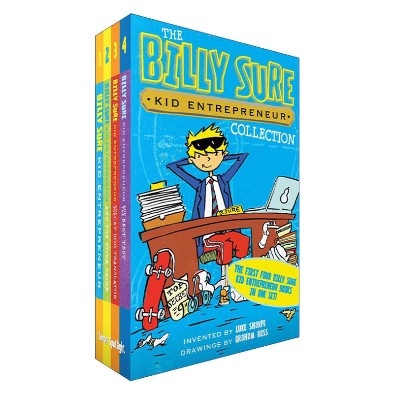 英文原版 The Billy Sure Kid Entrepreneur Collection Boxed Set小企业家比利的故事1-4册盒装幽默小说 英文版 进口英语原版书籍