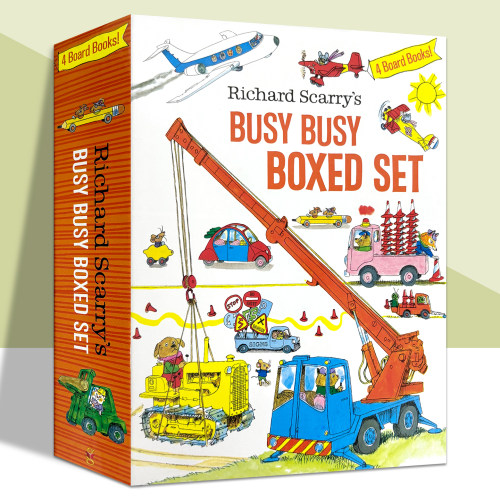 繁忙的场所系列4册盒装 Richard Scarry's Busy Busy Boxed Set  英文原版绘本