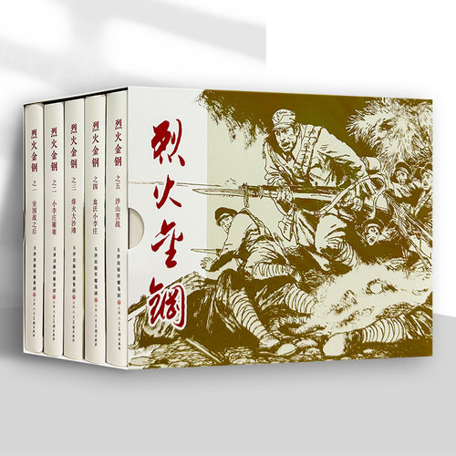 烈火金钢 全5册 32开精装连环画小人书 突围战之后 小李庄罹难 烽火大沙滩 血沃小李庄 沙山苦战 津美连环画 天津人民美术出版社