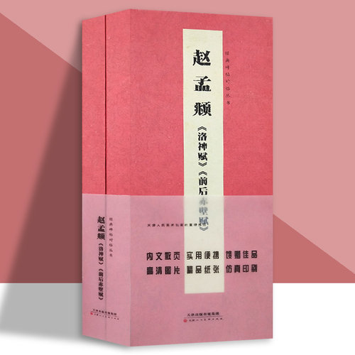 经典碑帖对临图书赵孟頫洛神赋前后赤壁赋盒装散页卡片高清放大对照本字帖成人入门临摹原碑拓本书法教程碑帖 天津人美