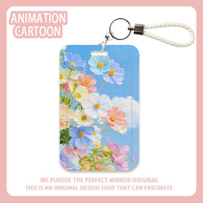 花朵油画风学生卡套公交地铁饭卡