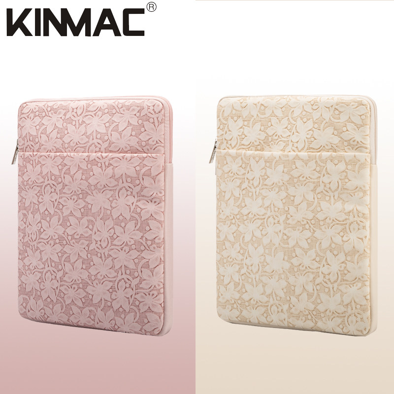 KINMAC新款雕花皮革360度防震防水护角笔记本电脑包适用苹果13华为14华硕15联想16英寸平板游戏本保护套女潮