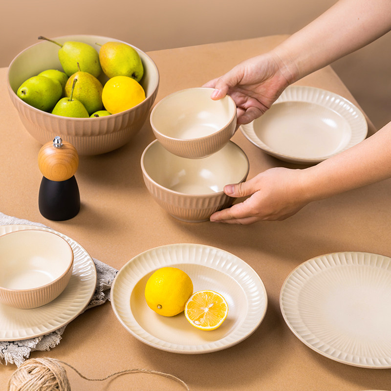 玉泉官方套装家用轻奢碗筷乔迁陶瓷中式碗盘碗碟复古釉下彩餐具