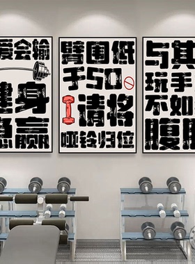 健身房简约现代是有框装饰画包邮