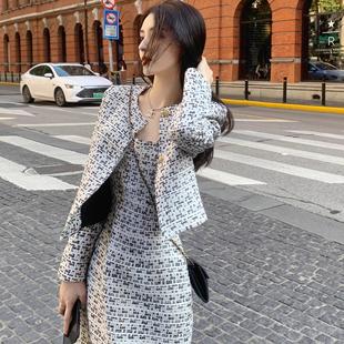 小香风套装裙修身显瘦2024年新款高级感御姐气质背心连衣裙两件套