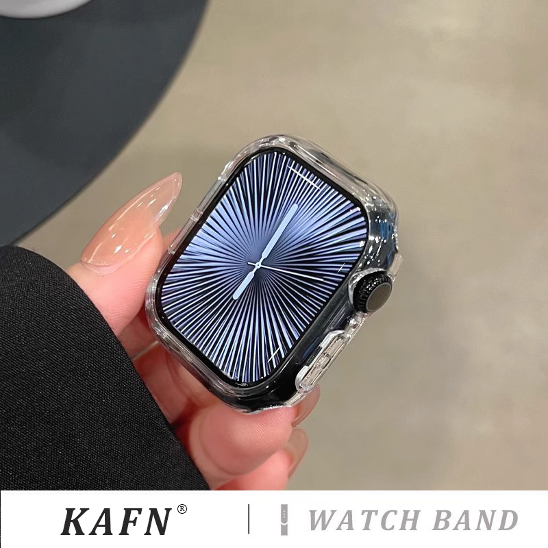 适用Apple Watch 10手表保护壳iwatch987电镀保护壳新款半包pc防摔壳苹果手表壳42/46mm男女款S9透明