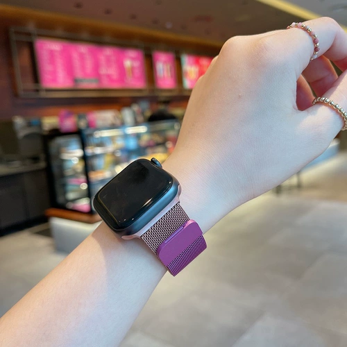 [Градиент цвет] IWATCH ремешок Milanis Apple Watch с магнитным всасыванием AppleWatch6/5/4/3/2/2/1 из нержавеющей стали SE Оригинальный металл 40 браслет 42/44 мм летние самки