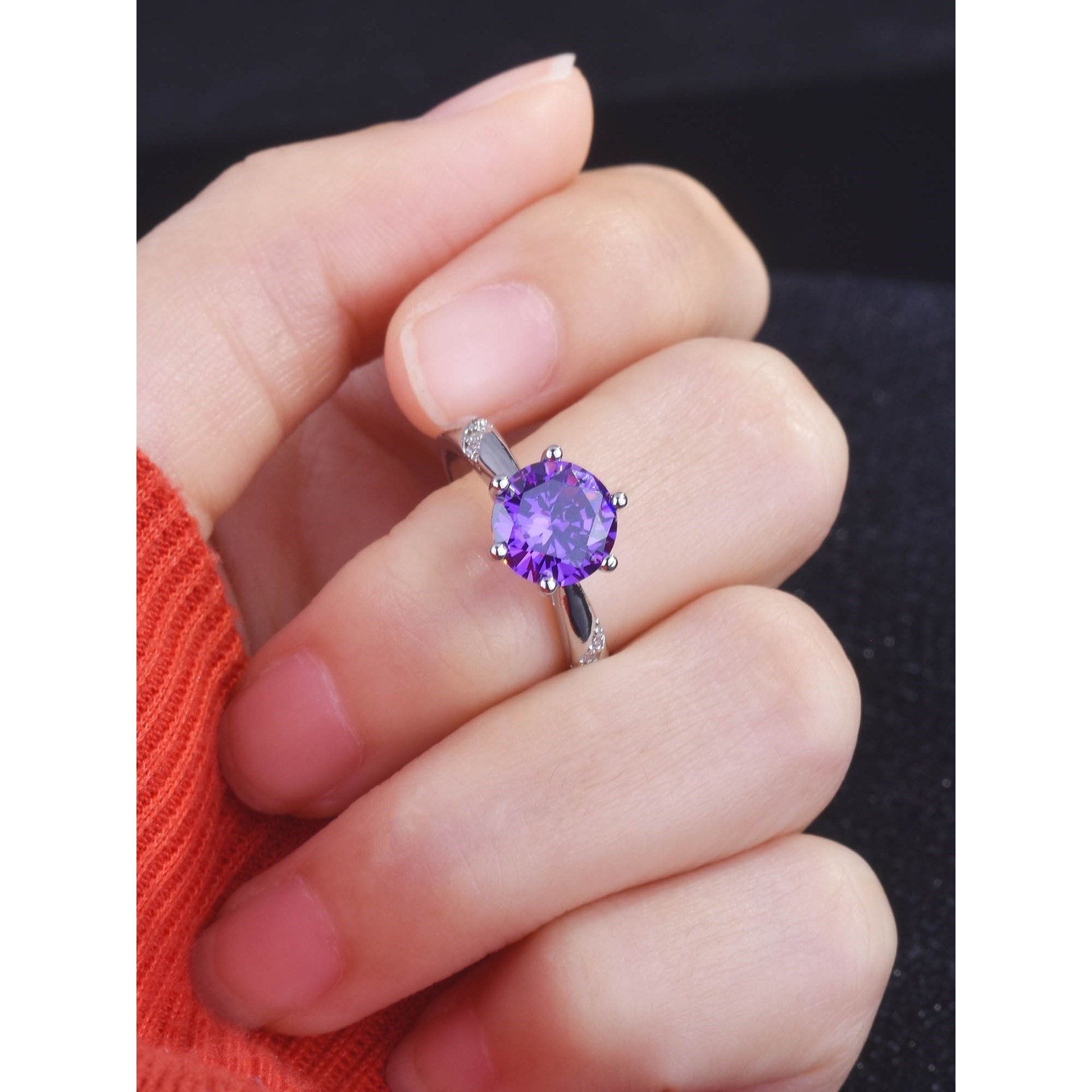 镀pt950铂金仿D级高碳莫桑钻石戒