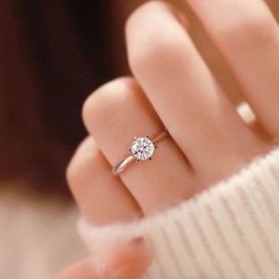 IGI人工培育钻石戒指河南人造18k白金色1克拉50分求婚结婚钻戒女