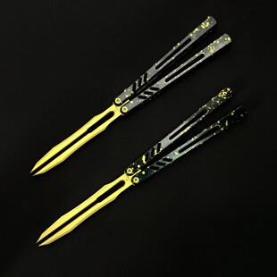 班输8801V3音叉折叠刀REP蝴蝶花式刀AB新手练习入门玩具刀未开刃
