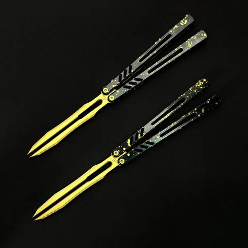班输8801V3音叉折叠刀REP蝴蝶花式刀AB新手练习入门玩具刀未开刃
