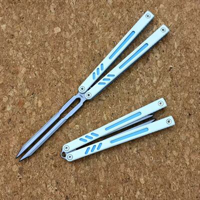 班输8801V3音叉甩手刀花式蝴蝶刀新手练习刀未开刃非桔梗balisong