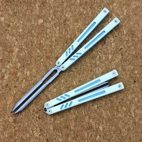 班输8801V3音叉甩手刀花式蝴蝶刀新手练习刀未开刃非桔梗balisong