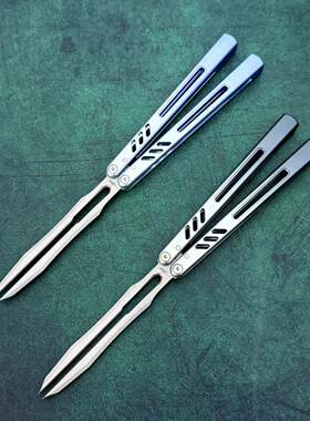 班输8801V3音叉蝴蝶刀花式折叠刀海盐新手入门练习刀海妖未开刃