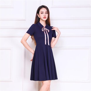 夏装幼师服短袖职业女装针织连衣裙幼儿园老师园服英伦风教师制服