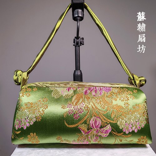 苏绣经典绣品送礼品织锦缎纽扣手拎包配旗袍唐装女包婚庆古典配包