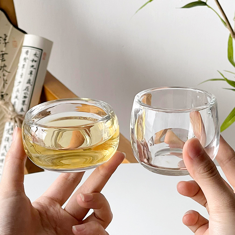 加厚水晶品茗杯扳指杯高档