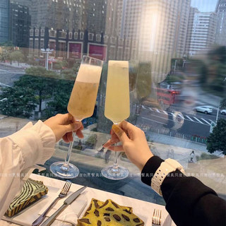 高颜值高脚鸡尾酒杯香槟杯 ins风网红餐厅苏打气泡水杯冷饮料杯子