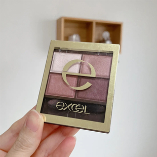 日本EXCEL四色眼影盘大地珠光闪粉秋冬自然粉棕日常通勤眼部修饰