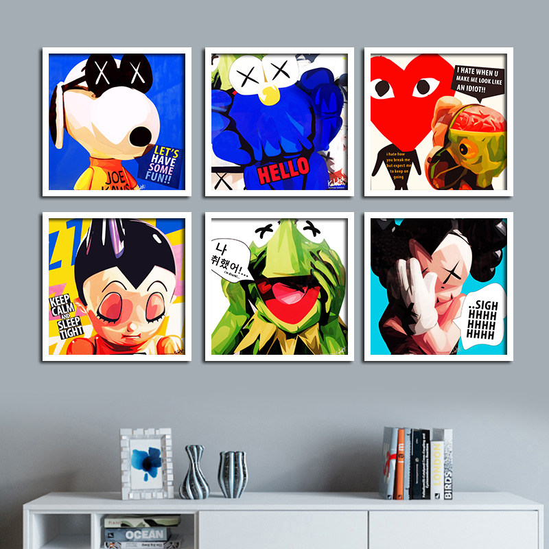 海报卡通波普风沙发相框装饰画