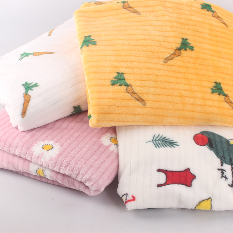 加厚不倒绒毛毯印花布料