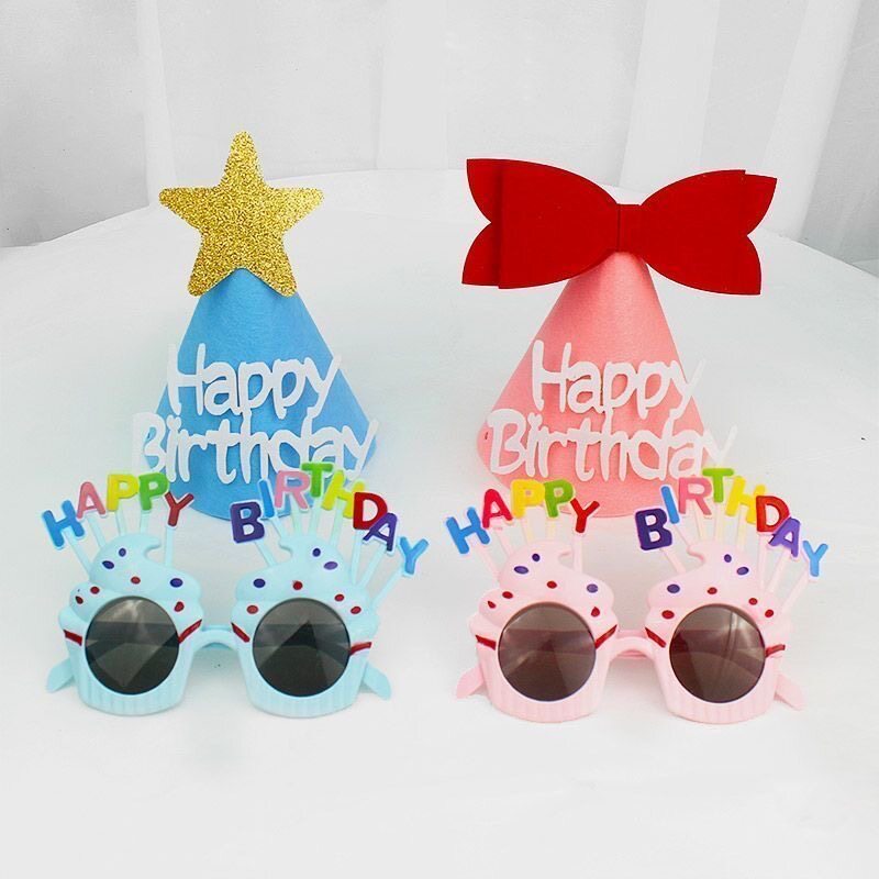 生日头饰生日帽子眼镜情侣款生日眼镜小孩宝宝生日拍照道具套装