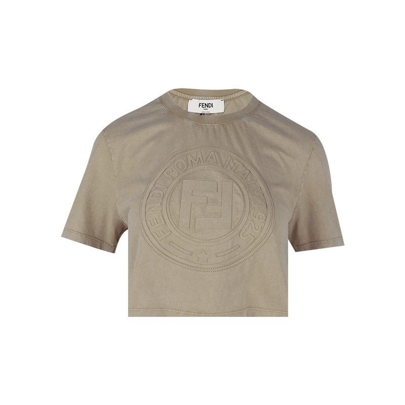 FENDI芬迪女士字母图案短款全棉短袖T恤女夏季2026年新品推选