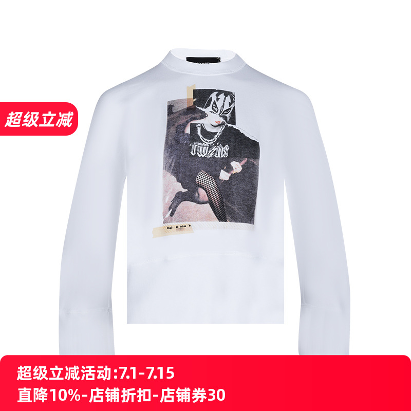 Dsquared2女士全棉圆领套头卫衣